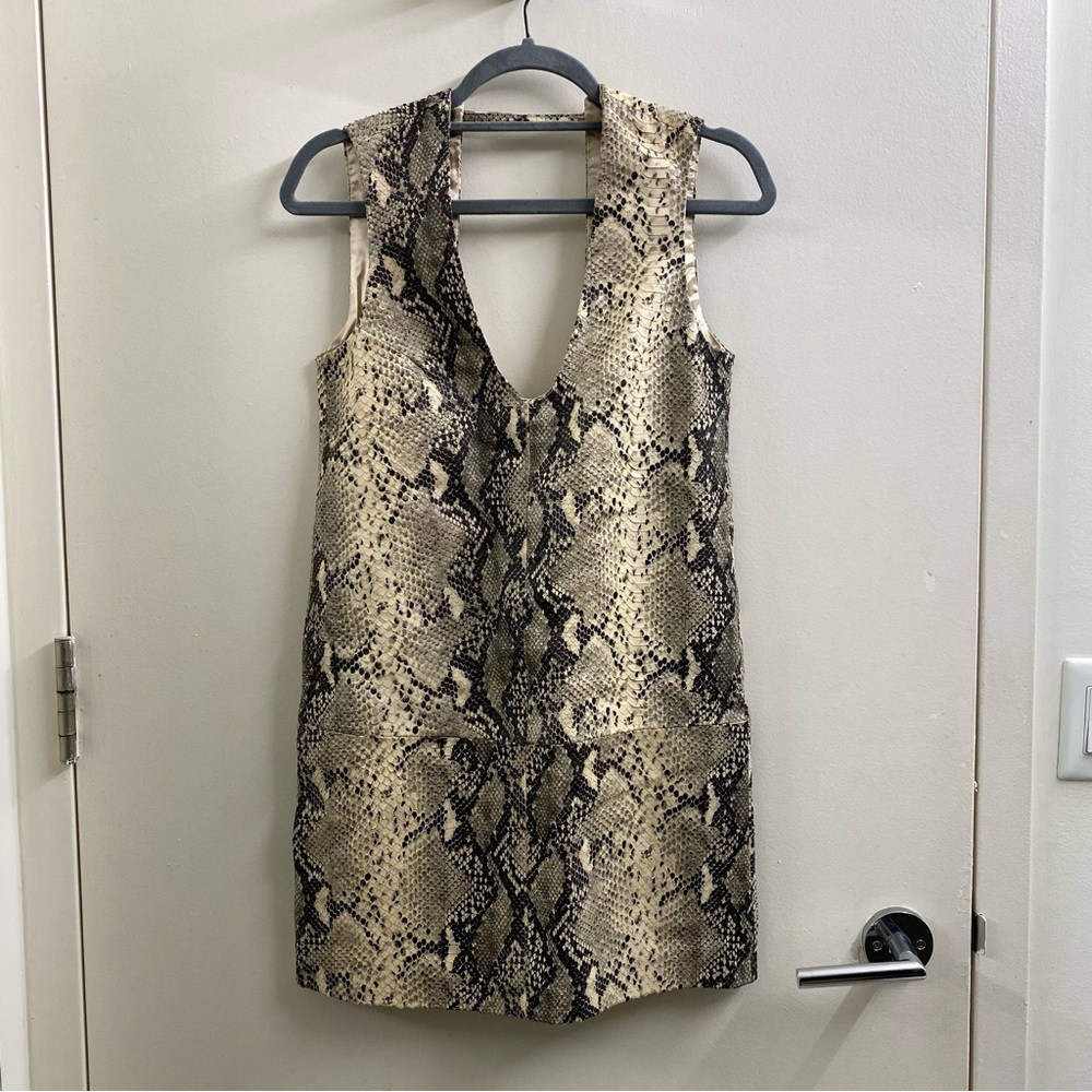 H&M Studio S/S 24 Leather Snakeskin Print Dress